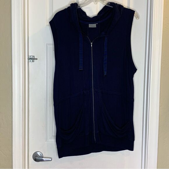 Athleta Lotus Hooded Zip Up Sleeveless Jacket Vest Size Large - Picture 7 of 10